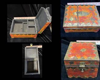 Two Jewelry Boxes.  Indonesian. Painted and with brass accents.    $30