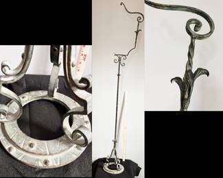 Bronze plant stand with hook. Early 20th century.  73" high.  Stunning. $250