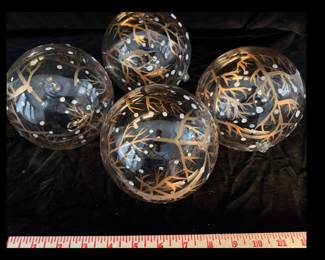 Christmas ornaments hand blown and hand painted.  Set of four.  From Fleur Detroit.  $20