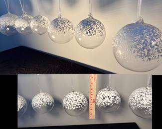 Christmas ornaments hand blown and frosted.  Set of four.  From Fleur Detroit.  $30