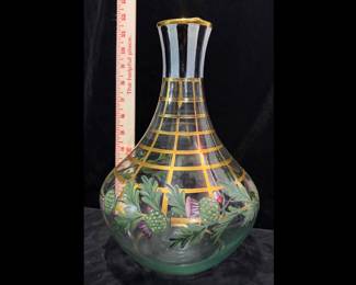 Vintage MacKenzie-Childs decanter 10.5 high.  $35