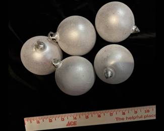 Christmas ornaments hand blown.  Set of five.  From Fleur Detroit.  $20