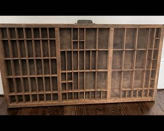 Vintage Linotype printing drawer from The Towne Printing Company in Ohio 32 x 16.5  Very good condition  $100
