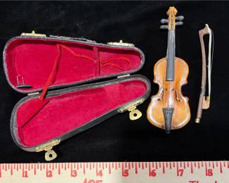 Minature Violin set with case and bow. $20