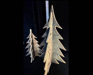 Rustic tree decor.  Made from tree bark. Set of two 20" and 14". From Detroit Garden Works $35