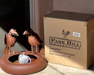 NIB Park Hill Collection Folk Art Crows Fountain
