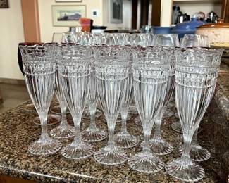 Vintage Mikasa Lead Crystal Titan Champagne Flutes 