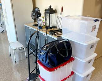 Storage Tubs, Dolly, Shower Bench and more