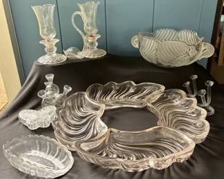 SA200Glass Serving Dishes  Candle Holders