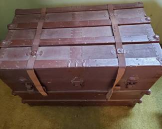 SA210Antique Steamer Trunk And More 