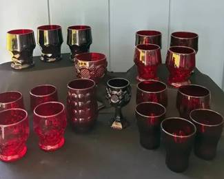 SA106Ruby Red Glassware Assortment