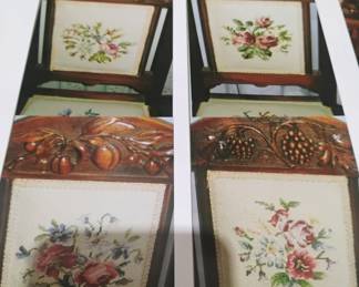 Hand carved one of a kind by G Behm part of dining room set will only by sold as a set. 