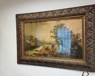 Antique print and frame was told it was Courier and Ives