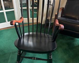 K. College rocking chair (Back contains name plate of Professor/Estate)
