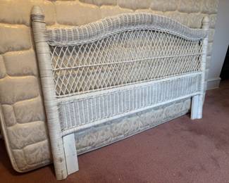 Wicker headboard, Mattress & Boxspring 