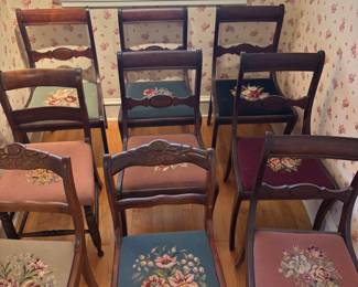 Antique needlepoint chairs