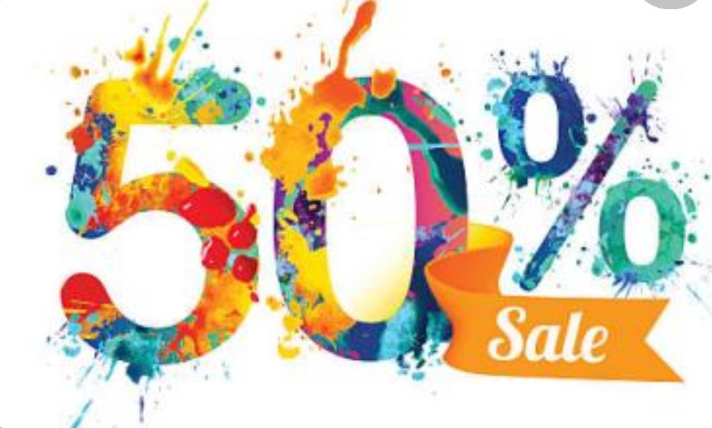 MONDAY SALE !!! 50 % OFF -
9:30-3:00 -