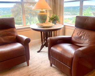 Leather slim line electric recliners