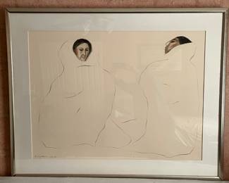 Original oil pastel by R.C. Gorman - one of a kind ! âWomen in Silence â 29x 39