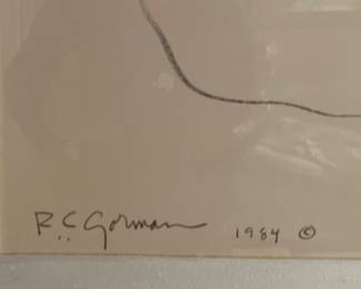 â Women in Silenceâ- signed, original oil pastel by RC Gorman, 1984