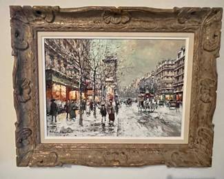 Original oil by Antoine Blanchardt- âPort St. Denisâ signed 13x18
