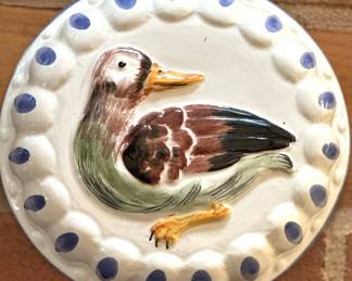 Vintage Italian Ceramic Mallard Duck Wall Hanging