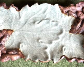 Vintage Terrafirma Ceramics Primitive Rustic Acorn Tray Pottery Signed