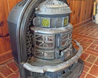 Antique Cast Iron Stove.  "Baltimore Heater" by B.C. Bibb Stove Company.    1884