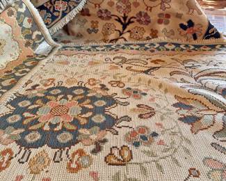 Portuguese Galeria Arraiolos Hand-knotted Wool Rugs in the Oushak Style