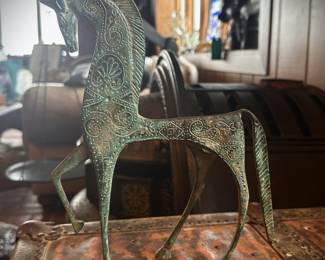 Greek Horse Statue in Bronze