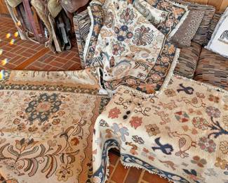 Portuguese Galeria Arraiolos Hand-knotted Wool Rugs in the Oushak Style