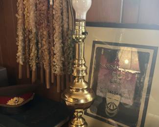 Mid-century Brass Candle Stick Lamp