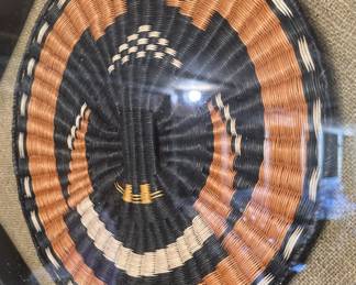 Hopi Wicker Basket with Traditional Thunderbird Motif