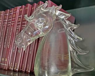 Licio Zanetti Murano Italian clear art glass horse head