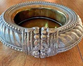 Antique Ethnic North African Moroccan Silver Anklet Ashtray Catchall Dish