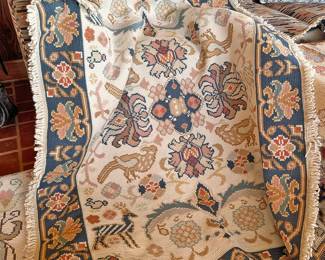 Portuguese Galeria Arraiolos Hand-knotted Wool Rugs in the Oushak Style