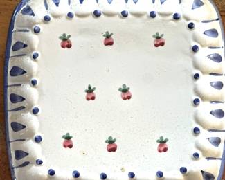 Vintage Italian Ceramic Pink Flowers Wall Hanging