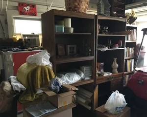 Nice tall bookcases I moved into my garage for the sale. Lots of other stuff for sale!