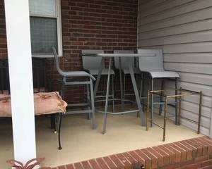 Metal tall patio table and chairs