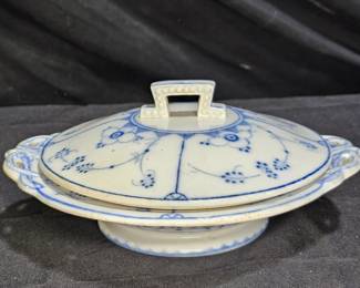 Vintage Royal Copenhagen Covered Round Blue Dish