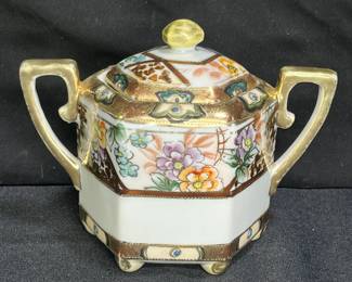 Antique Nippon Floral Sugar Bowl