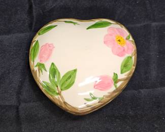 Franciscan Desert Rose Heart Shape Trinket Box