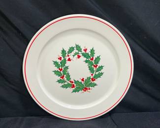 Anchor Hocking Holiday Wreath Ironstone Platter