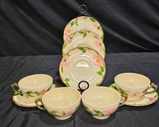 Franciscan Desert Rose 4 Tea Cups & 5 Saucers