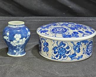 Mini Porcelain Urn & Porcelain Trinket Box