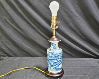 Blue Delft Porcelain Electric Lamp