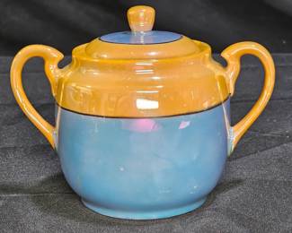 Vintage Japanese Lusterware Sugar Bowl with Lid