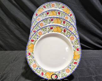 4 Dansk Fiance Fruits Dinner plates