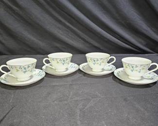 4 MCM Sango Medeira Tea Cups & Saucers
