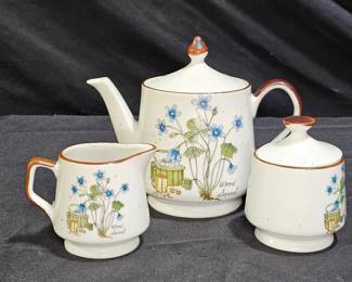 MCM "Wood Sorel" Tea Pot w/ Matching Cream & Sugar